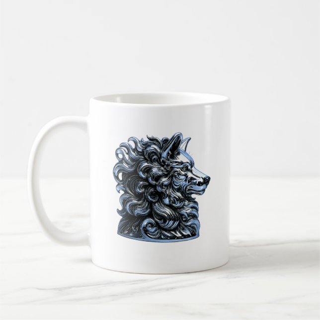 Caneca De Café Busto de Lobo em Chrome (Esquerda)