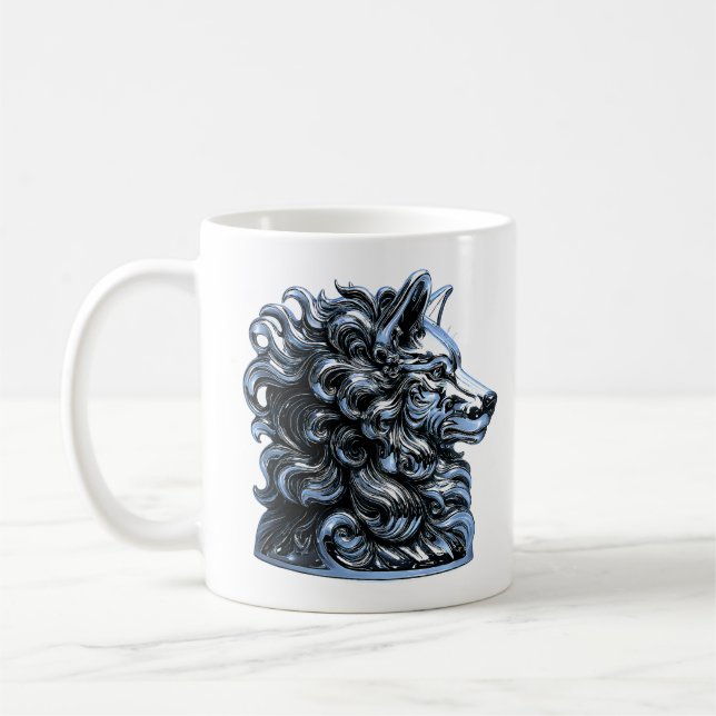 Caneca De Café Busto de Lobo Hound Cromado (Esquerda)