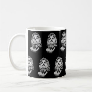 Caneca De Café Busto de mármore greco-romano clássico preto e bra