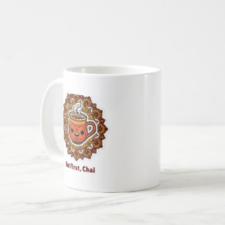 Caneca De Café But First Chai - Kawaii Kulhad Coffee Mug