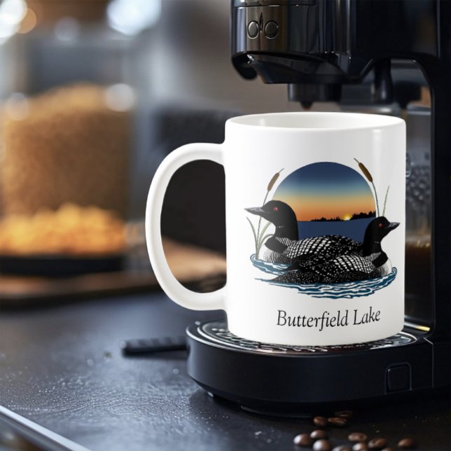 Caneca De Café Butterfield Lake Loon Pair (Criador carregado)