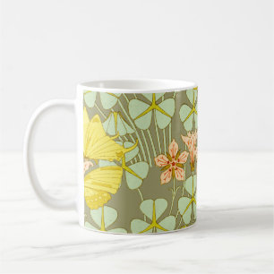 Caneca De Café Butterfly Floral Botânica Colorida