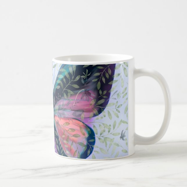 Caneca De Café Butterfly Garden Fantasy Mug (Direita)
