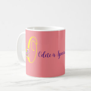 Caneca De Café Butterfly - Letra O Floral Mug