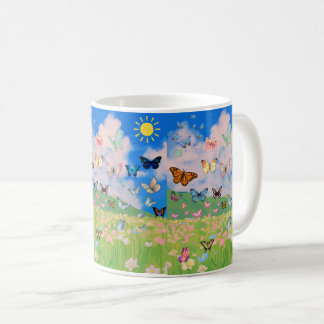 Caneca de Café Butterfly Meadow – Natureza Floral