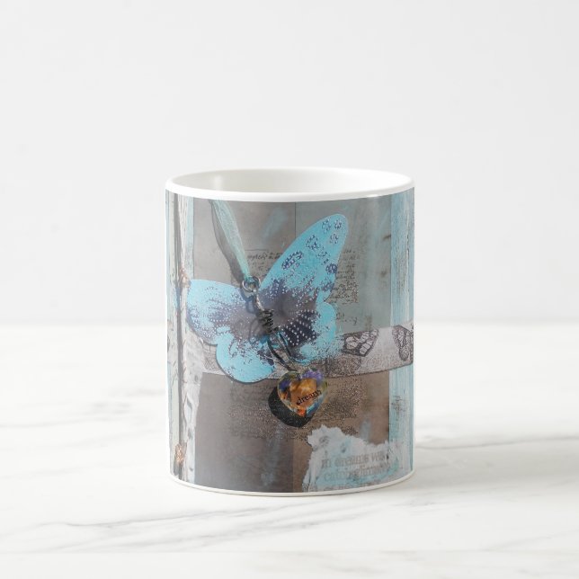 Caneca De Café Butterfly Mixed Media Art (Centro)