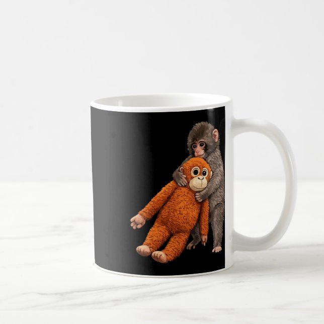 Caneca De Café Byby Viral Monkey Punch Hugging  (Direita)