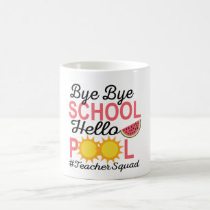 CANECA DE CAFÉ BYE BYE SCHOOL HELLO PISCINA.