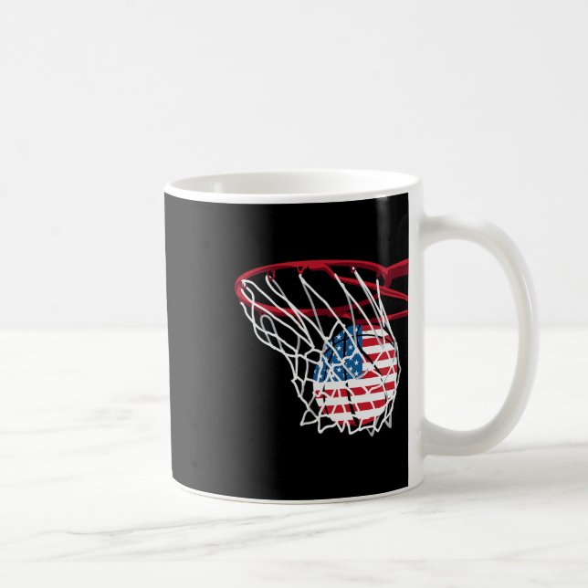 Caneca De Café Bysketbyll Shoot Byll Fun American Flag Indepe (Direita)