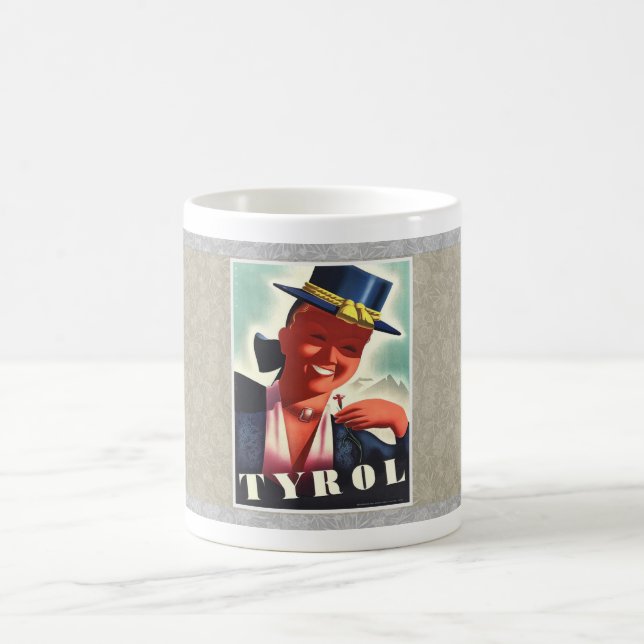 Caneca De Café c1940 ÁUSTRIA / TIROLE POSTER DE VIAGENS MCM  (Centro)