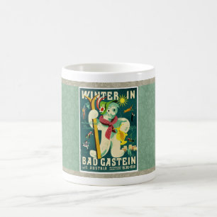 Caneca De Café c1950 ÁUSTRIA / BAD GASTEIN CARTAZ DE VIAGEM MCM