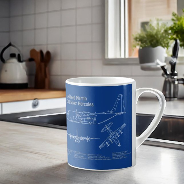 Caneca De Café C-130 Hércules - Planos de avião para Blueprint AD (Criador carregado)