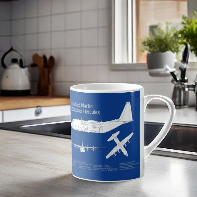 Caneca De Café C-130 Hércules - Planos de Impressão Blueprint de  (Criador carregado)