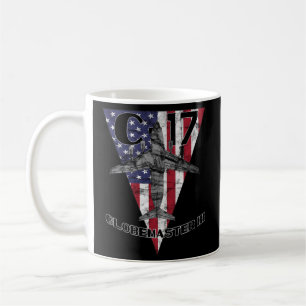 Caneca De Café C-17 Patriótico Do Avião Militar Globemaster Iii