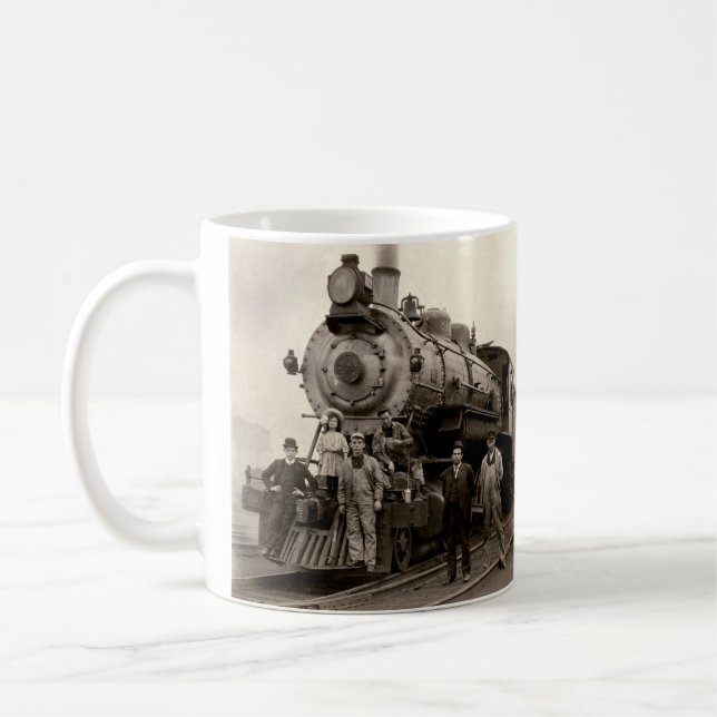 Caneca De Café C. 1905 trem de estrada de ferro (Esquerda)