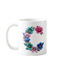 C Café Mug - Design floral para doação