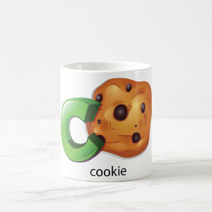 Caneca De Café C é para Cookie Alphabet - Letra Chocolate Chip