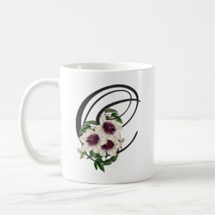 Caneca De Café C Inicial, Vintage Clematis Coffee Mug