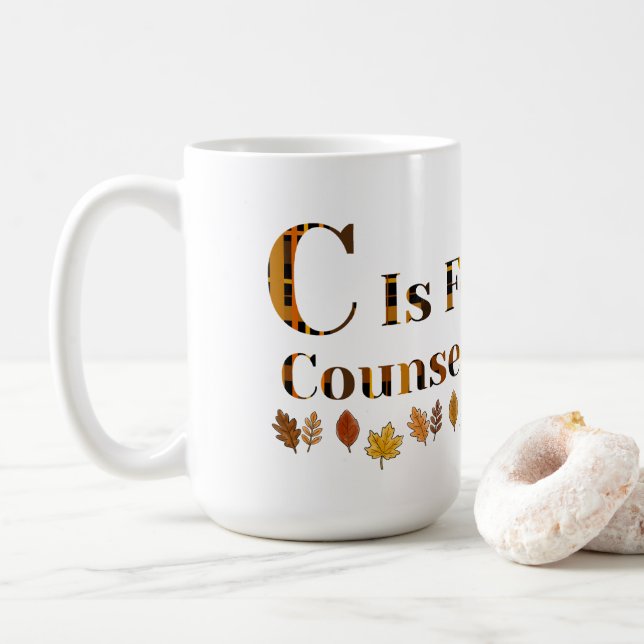 Caneca De Café C is for School Counselor  (Com Donut)