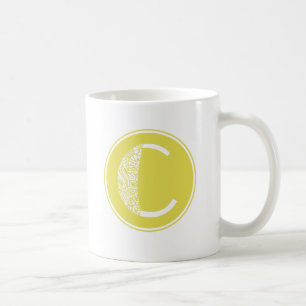 Caneca De Café C Monograma Floral Inicial