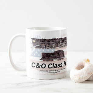 Caneca De Café C&O Classe H-8 Locomotiva Allegheny - bandeira ame