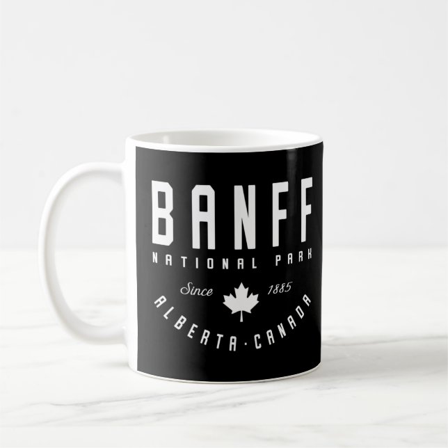 Caneca De Café Ca Banff National Park Alberta Canadian Maple Leaf (Esquerda)