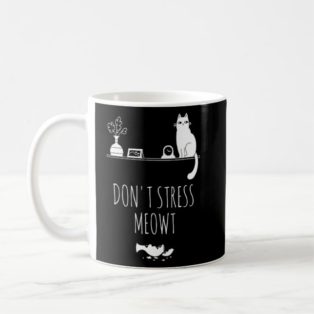 Caneca De Café Ca Não Stress Gato de Miowt Kitty (Esquerda)