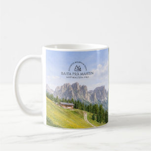 Caneca De Café Cabana Alpina nos Dolomitas Aquarela Paisagem Natu