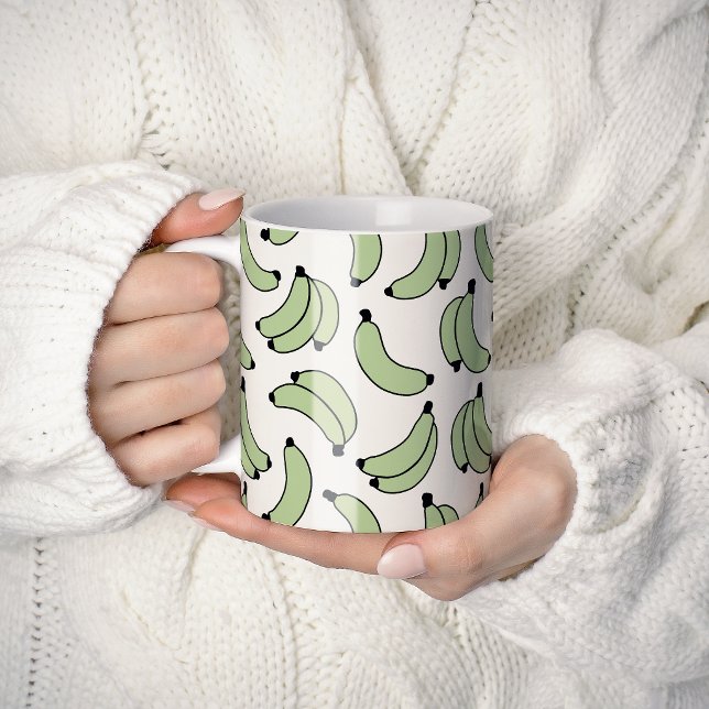 Caneca De Café Cabana de Banana Verde Tropical Divertida (Criador carregado)