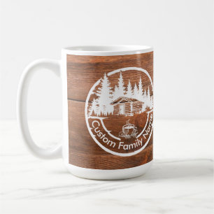 Caneca De Café Cabana de Campo Rustica Nome da Família Personal