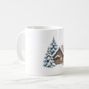 Caneca De Café Cabana nos Bosques Nevados
