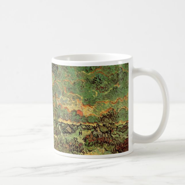 Caneca De Café Cabanas de Van Gogh Ciprestes Lembrança do Norte (Direita)
