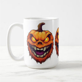 Caneca De Café Cabeça de Abóbora Sorrindo Sinistramente