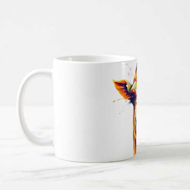 Caneca De Café Cabeça de abstrato Camel com palha suave (Esquerda)