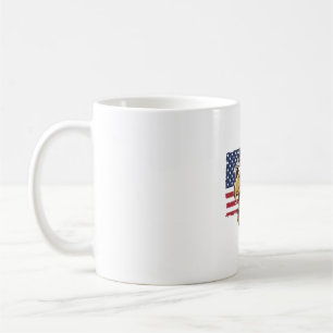 Caneca De Café Cabeça de Águia Patriótica Gráfico de Gravura Vint