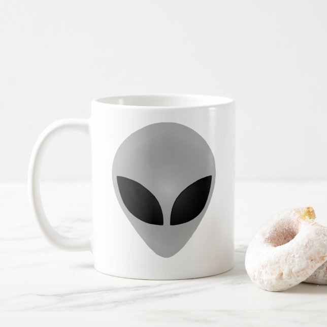 Caneca De Café Cabeça de alienígena (Com Donut)