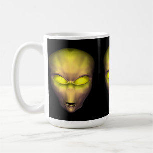 Caneca De Café Cabeça de Alienígena amarela