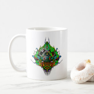 Caneca De Café Cabeça de alienígena - verde