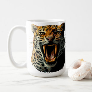 Caneca De Café Cabeça de ataque com picos-leopardo