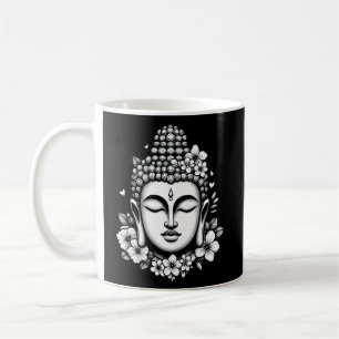 Caneca De Café Cabeça de Buda adornada com flores