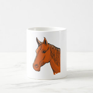 Caneca De Café Cabeça de Cavalo Fazenda Animal Marrom