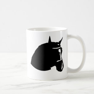 Caneca De Café cabeça de cavalo preta