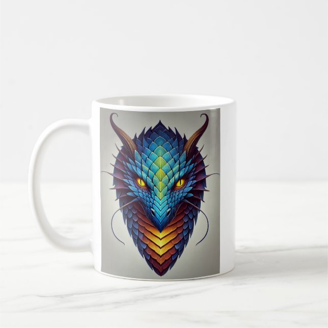 Caneca De Café Cabeça de Dragão Azul (Esquerda)