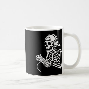 Caneca De Café Cabeça de Esqueleto de Controle de Vídeo Engraçado