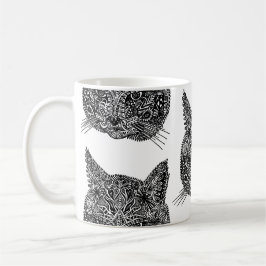 Caneca De Café Cabeça de Gato Ornamental