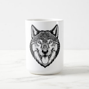 Caneca De Café Cabeça de lobo de frente