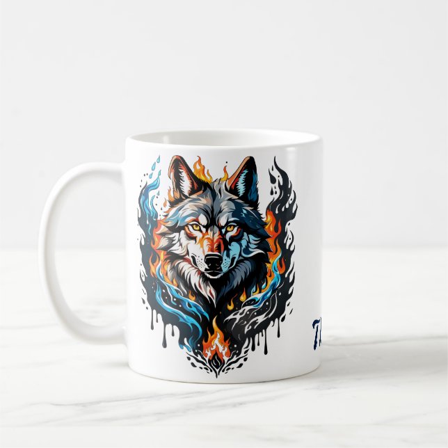 Caneca De Café Cabeça de lobo majestoso (Esquerda)