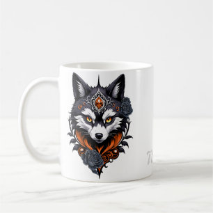 Caneca De Café Cabeça de lobo majestoso, terminada em profundidad