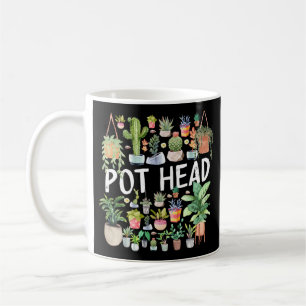 Caneca De Café Cabeça de Pote de plantas plantadas