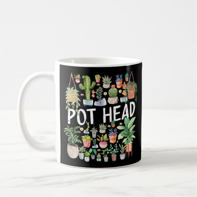 Caneca De Café Cabeça de Pote de plantas plantadas (Esquerda)